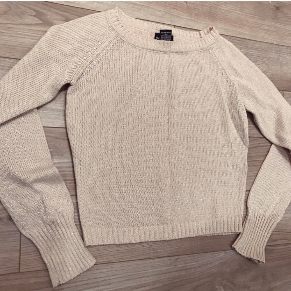 Metallic Semi Cropped Sweater